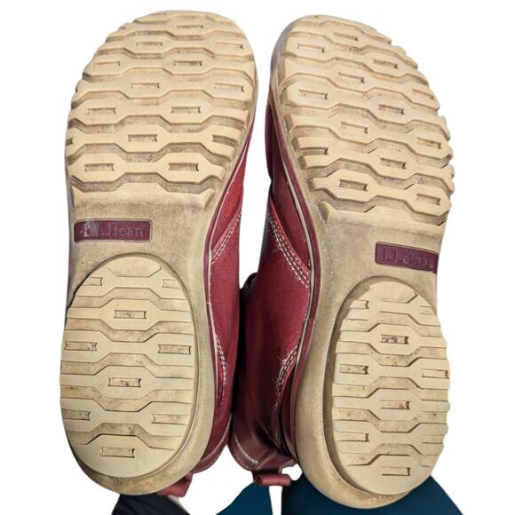 LL Bean Bar Harbor Tek 2.5 Red Leather Insulated Lace Up Duck Boots Women's Sz 8 - Picture 4 of 6
